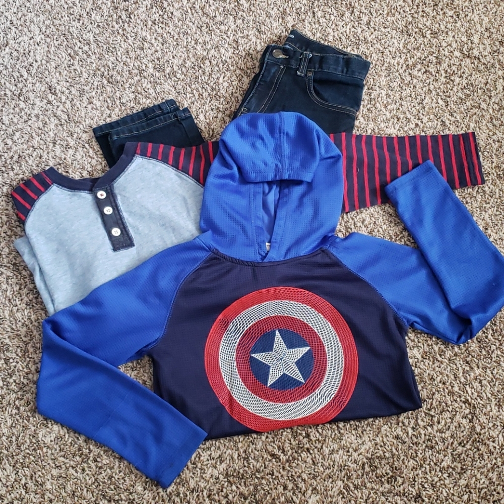 Boys bundle, pants, shirts and sweatshirt